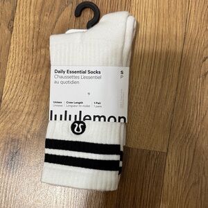 lululemon White Daily Essential Crew Socks